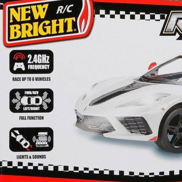 Corvette Stingrays Sports Car 22" FF Usb Showcase 1:8 Scale R/C C-8 White 🆕NWT! - Picture 7 of 11